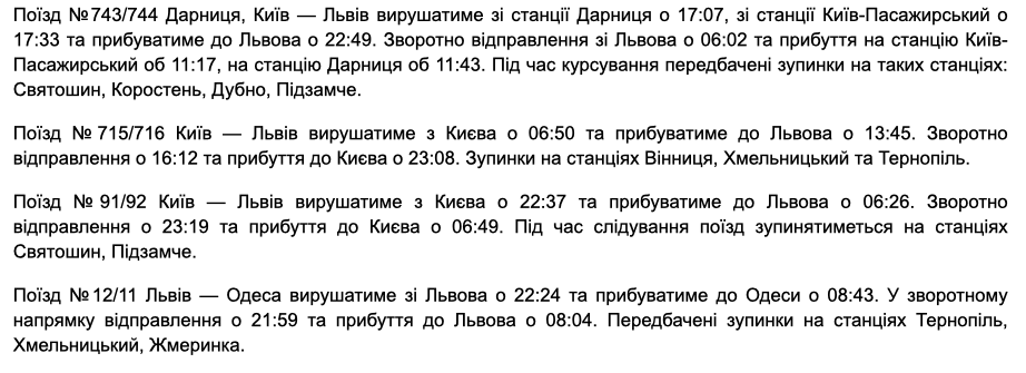 Укрзалізниця запускає потяг Київ-Львів: розклад 